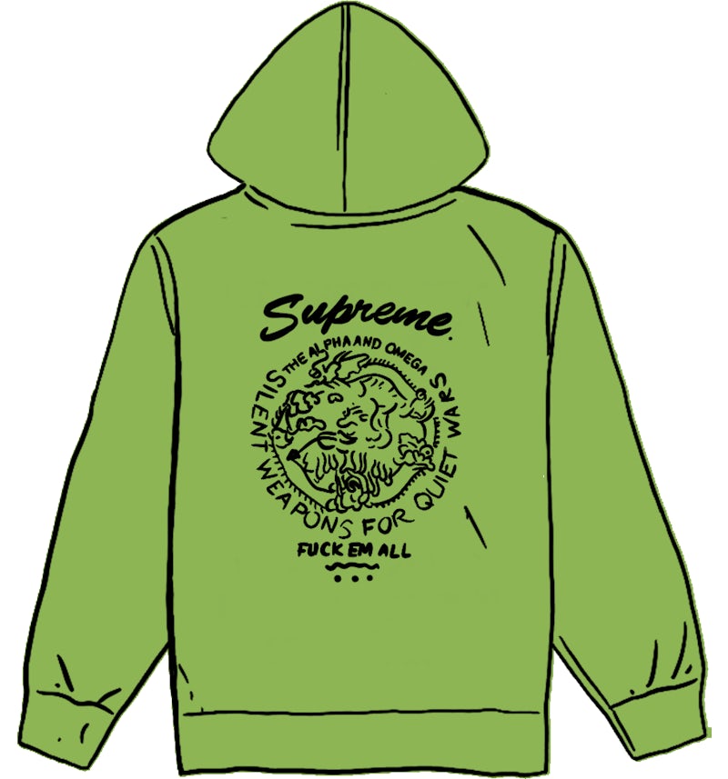 Supreme Dragon Overdyed Hooded Sweatshirt Lime Men s SS20 US