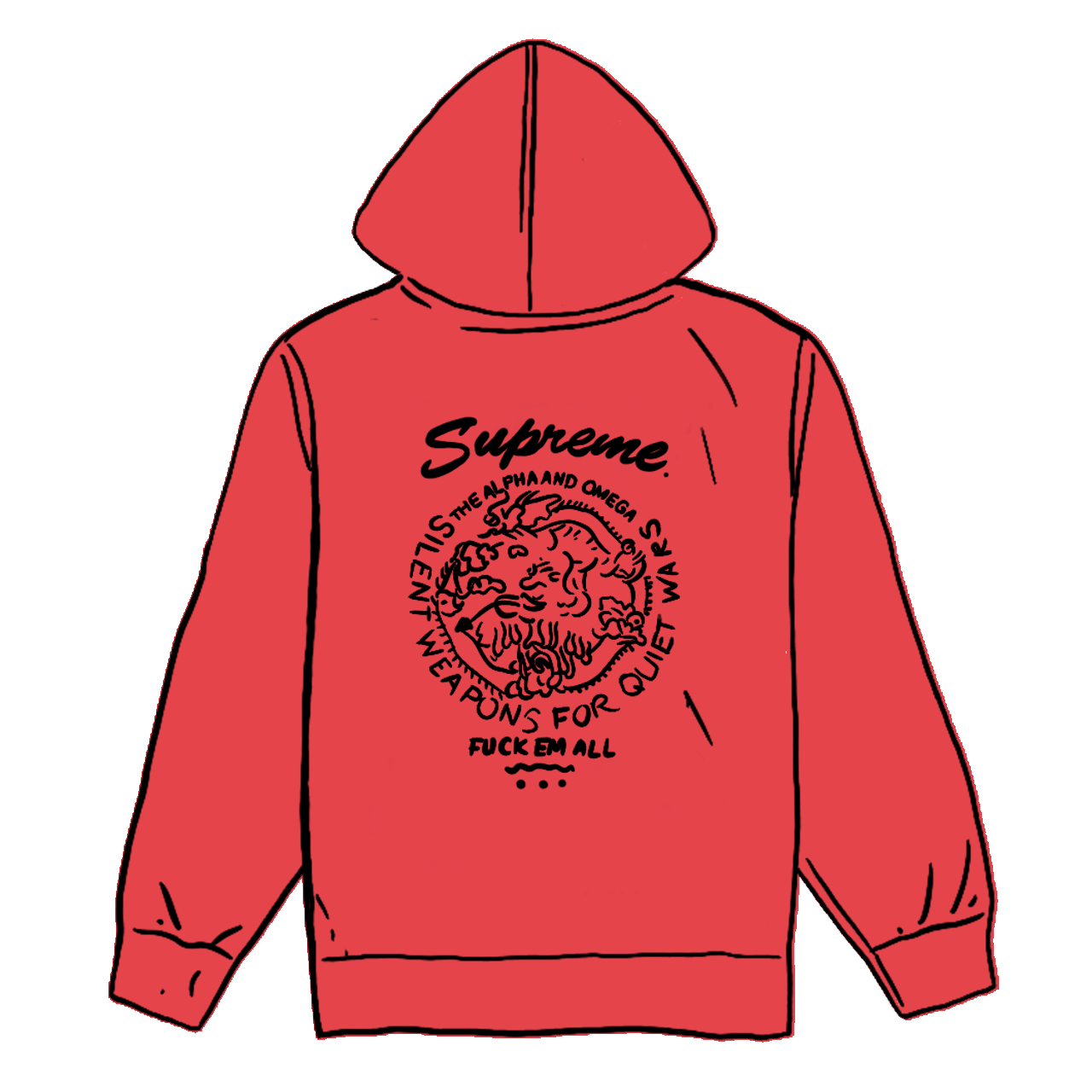 supreme dragon overdyed hooded sweatshirt black