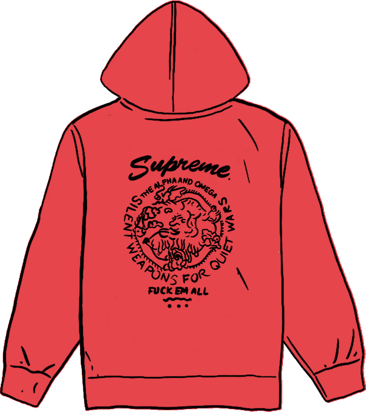 Supreme Dragon Overdyed Hooded Sweatshirt Red