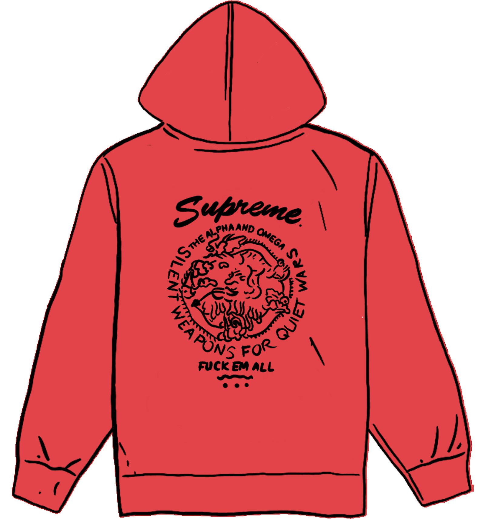 Supreme Dragon Overdyed Hooded Sweatshirt Red