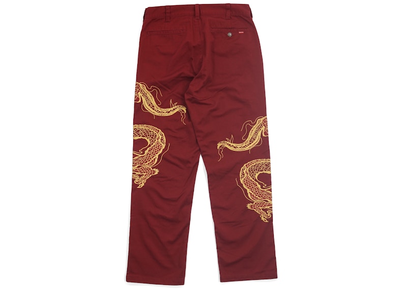 Supreme Dragon Work Pant Red Men's - FW18 - US