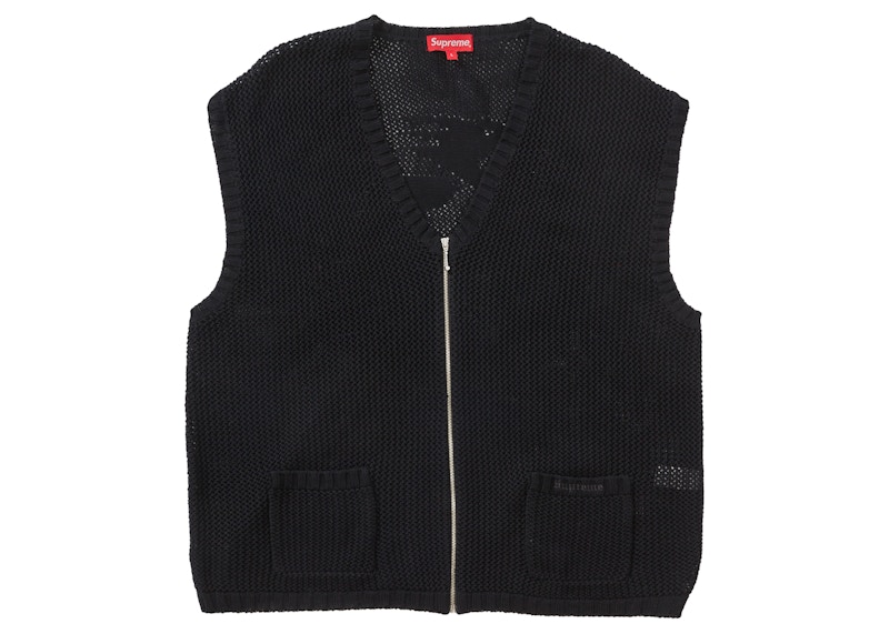 Supreme Brushed Argyle Zip Up Vest 黒 M - トップス