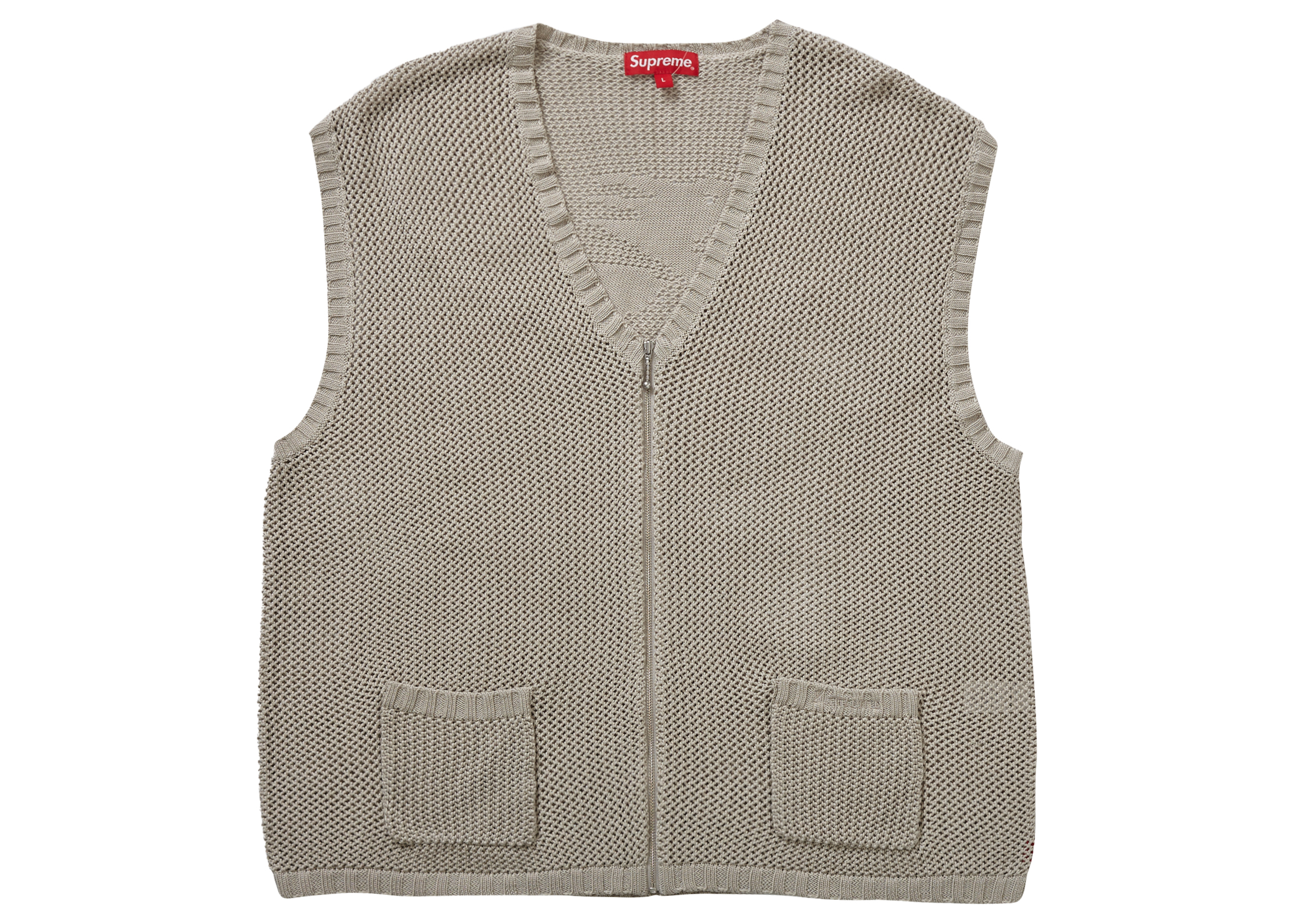 Supreme Dragon Zip Up Sweater Vest Stone Men's - SS23 - GB