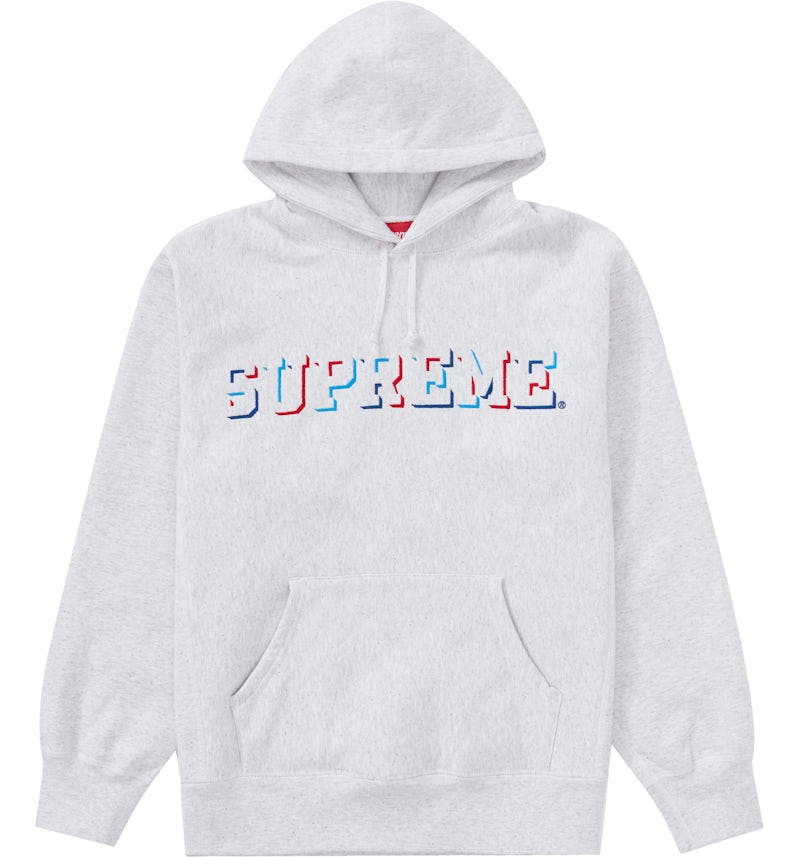 Supreme Drop Shadow Hooded Sweatshirt Heather Multi Men's