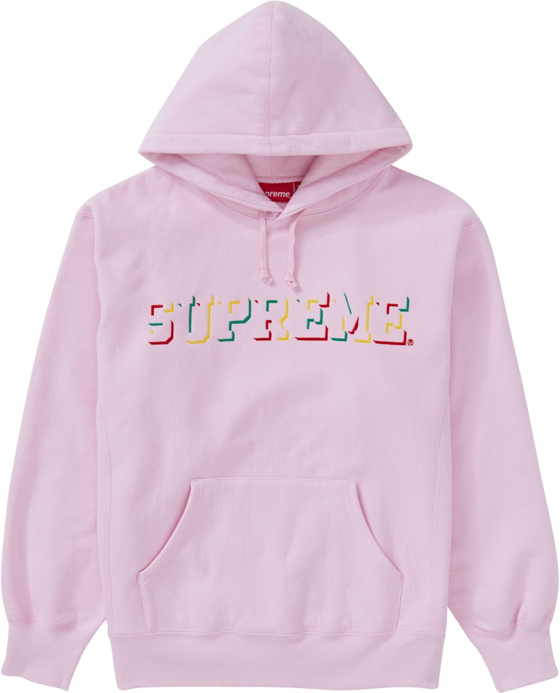 Supreme Drop Shadow Hooded Sweatshirt Light Pink - FW20