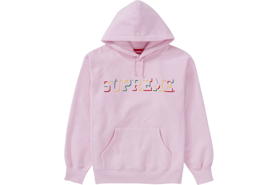 Supreme Drop Shadow Hooded Sweatshirt Light Pink
