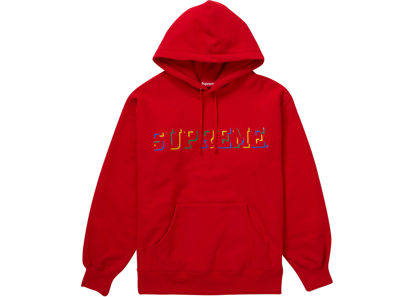 Supreme Drop Shadow Hooded Sweatshirt Red Men's FW20 US