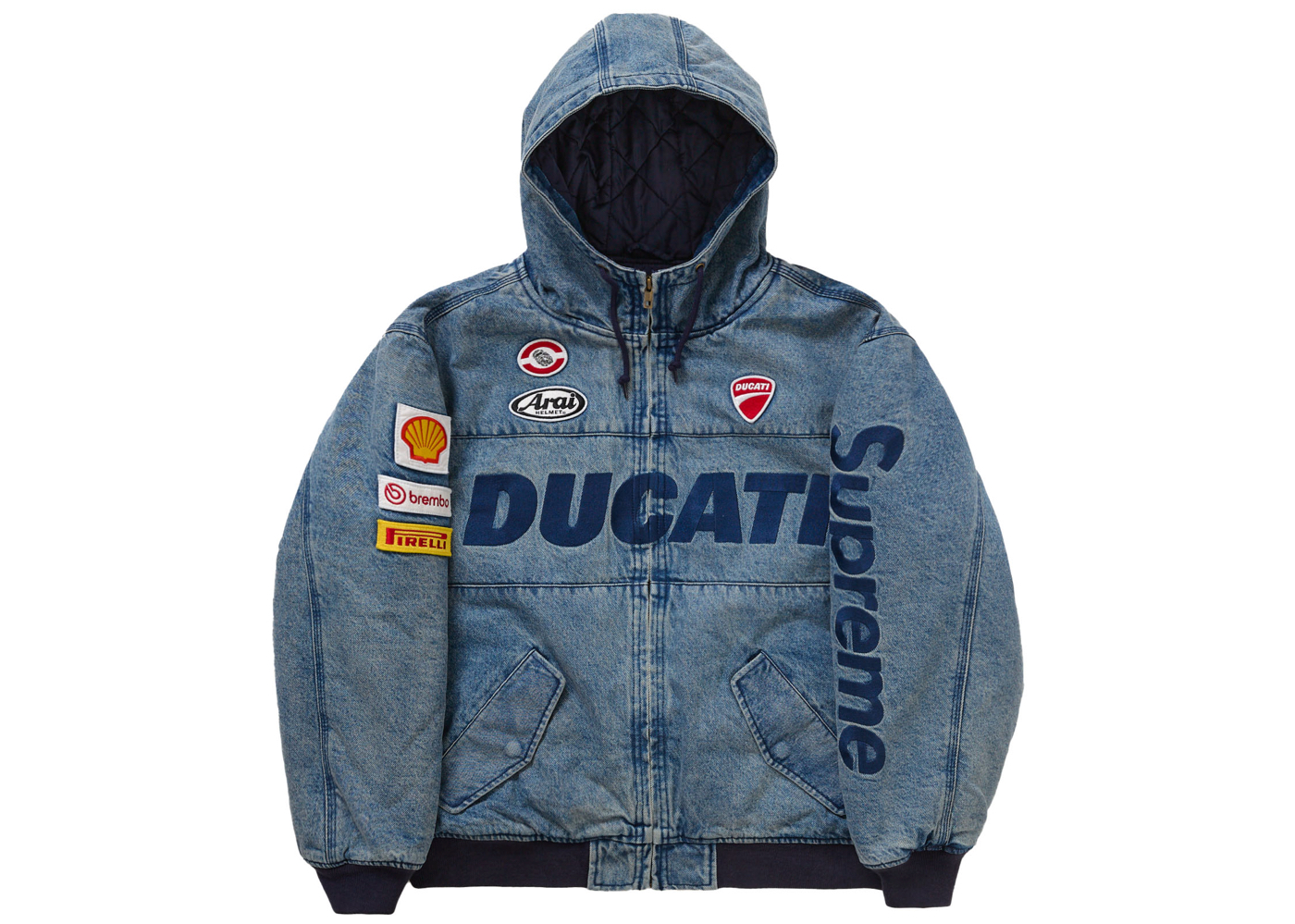 Supreme Ducati Hooded Work Jacket Denim