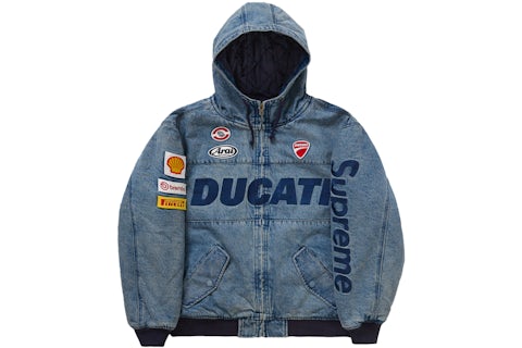 Supreme Ducati Hooded Work Jacket Denim Men's SS24 US