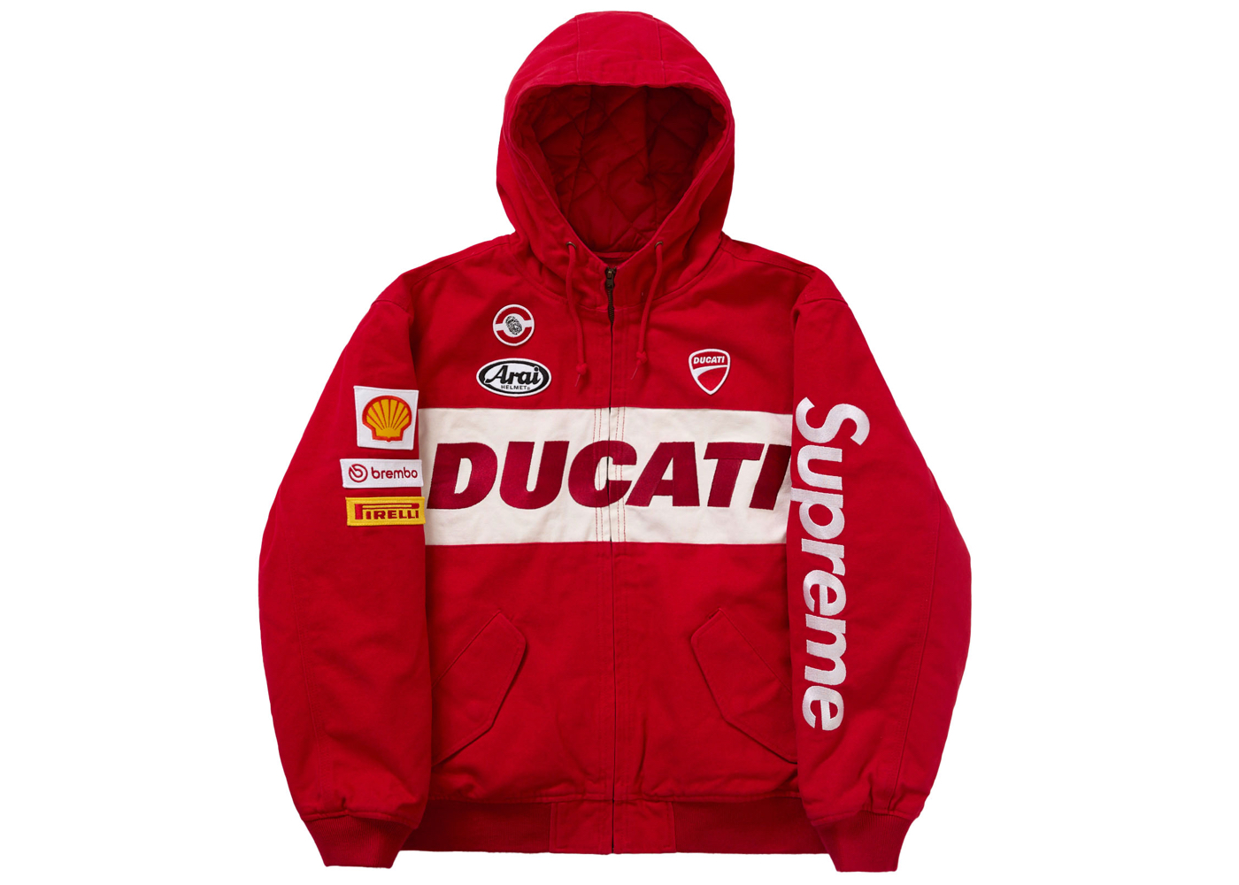 Supreme Ducati Hooded Work Jacket Red