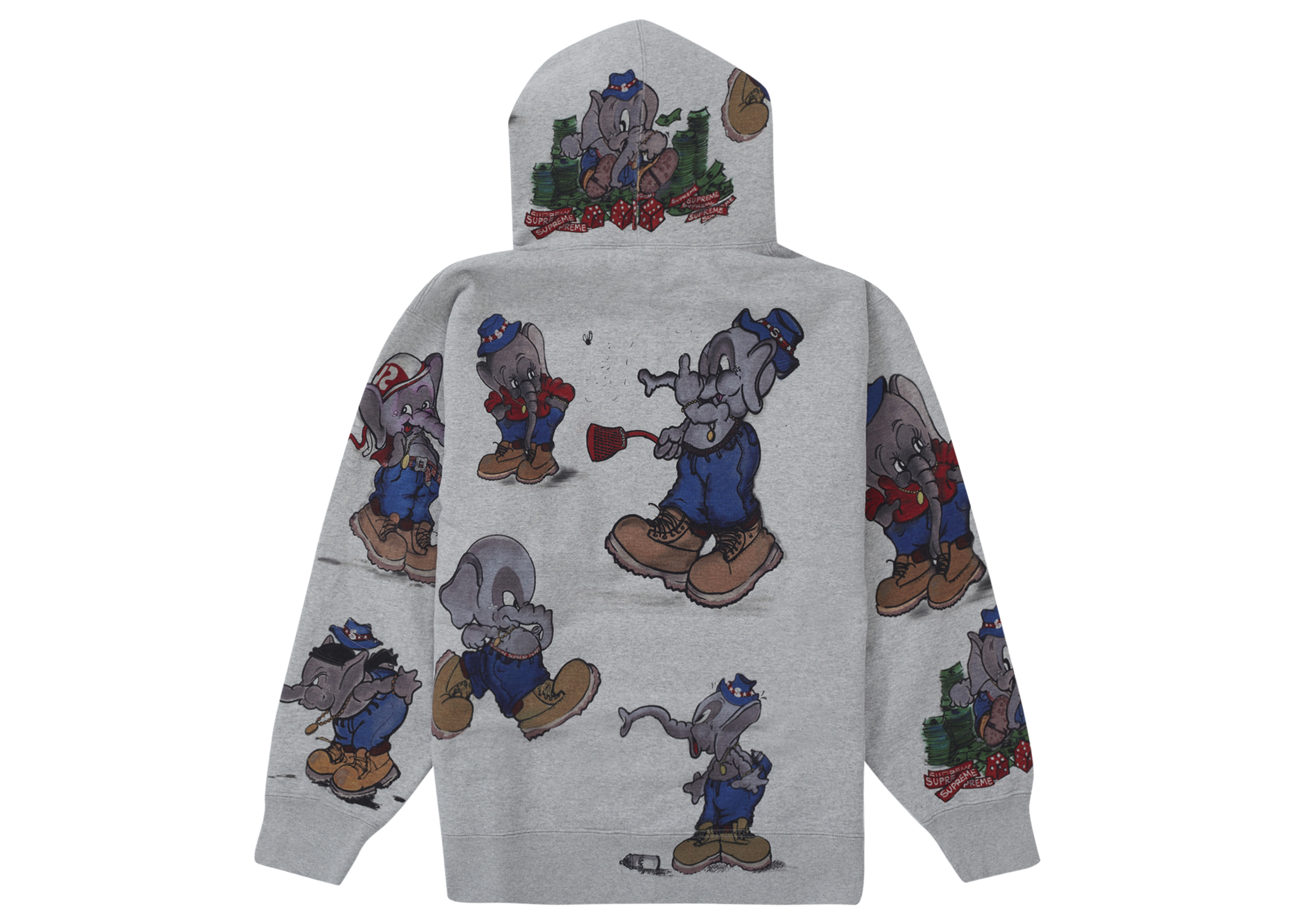 Supreme Elephant Hooded Sweatshirt Heather Grey Men's - FW22 - US