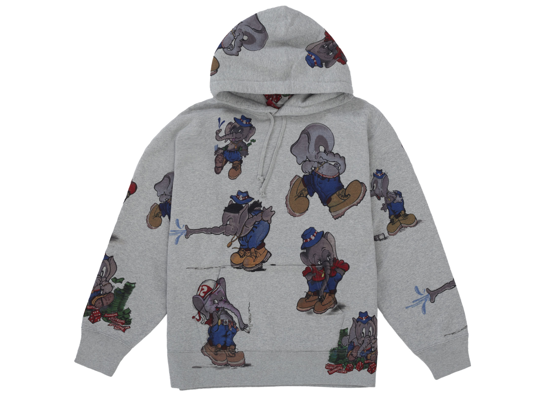 Supreme Elephant Hooded Sweatshirt Heather Grey