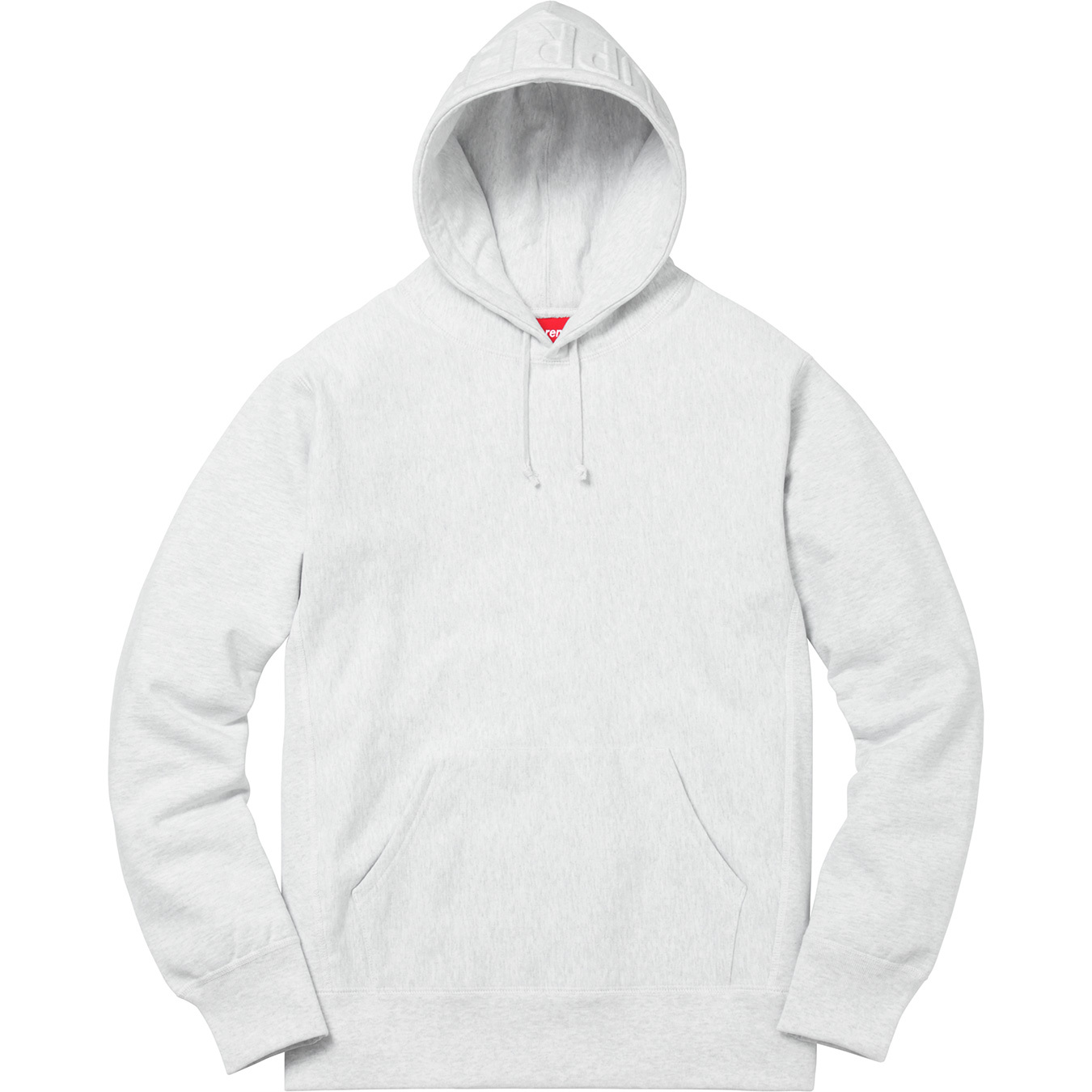 Supreme Embossed Logo Hooded Sweatshirt Ash Grey