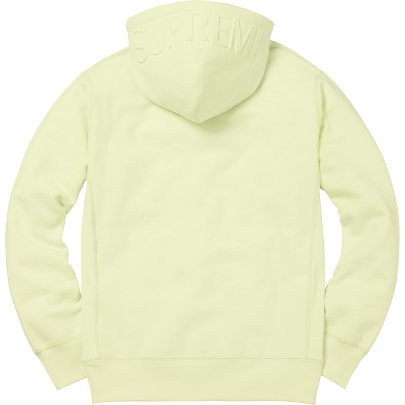 Supreme Embossed Logo Hooded Sweatshirt Pale Lime Men's FW17 US
