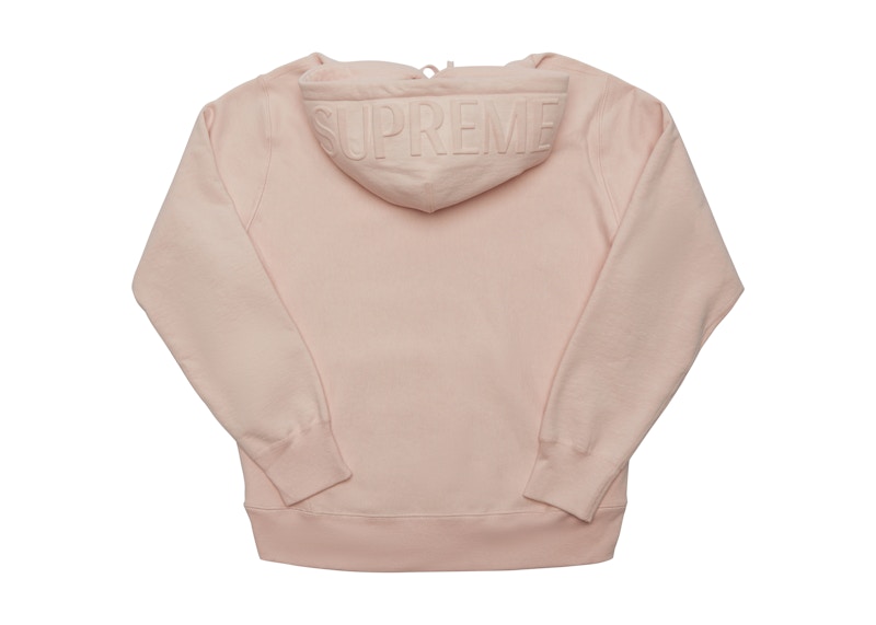 Supreme Embossed Logo Hooded Sweatshirt Pale Pink Men's FW17 US