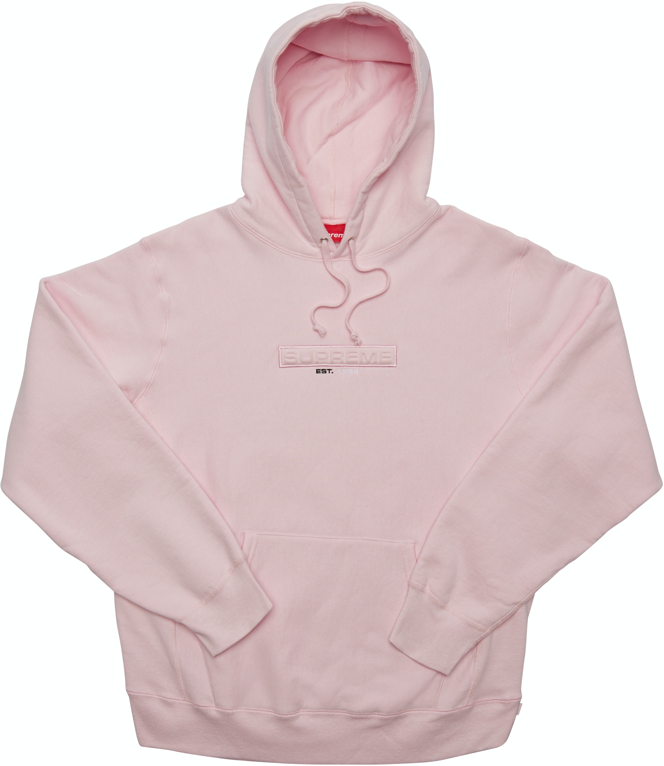 Supreme Embossed Logo Hooded Sweatshirt (SS18) Pink - SS18