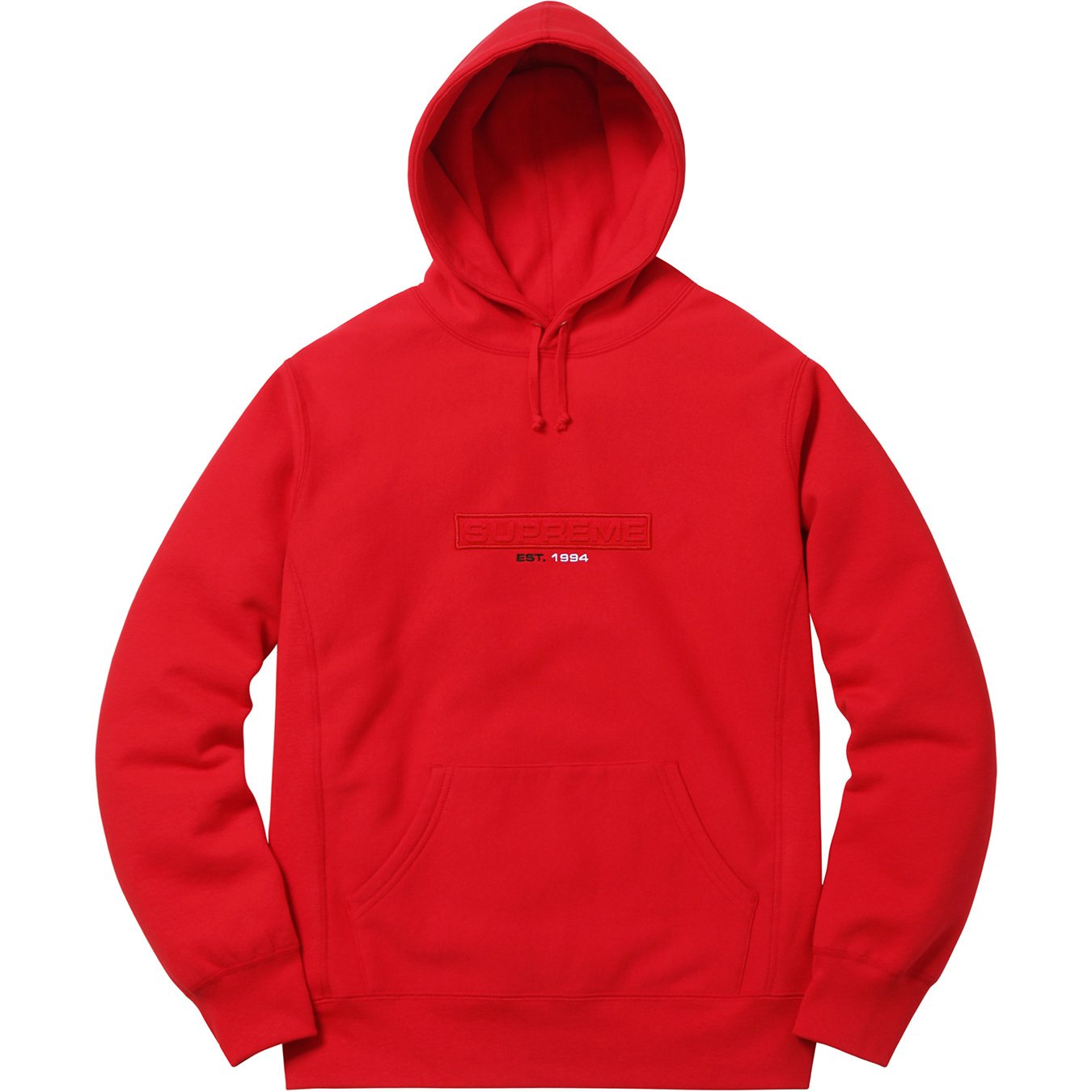 Supreme Embossed Logo Hooded Sweatshirt (SS18) Red Men's - SS18 - US