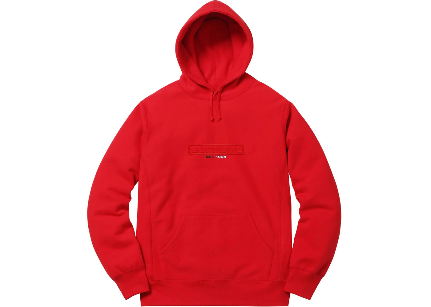 Supreme Embossed Logo Hooded Sweatshirt (SS18) Red Men's SS18 US