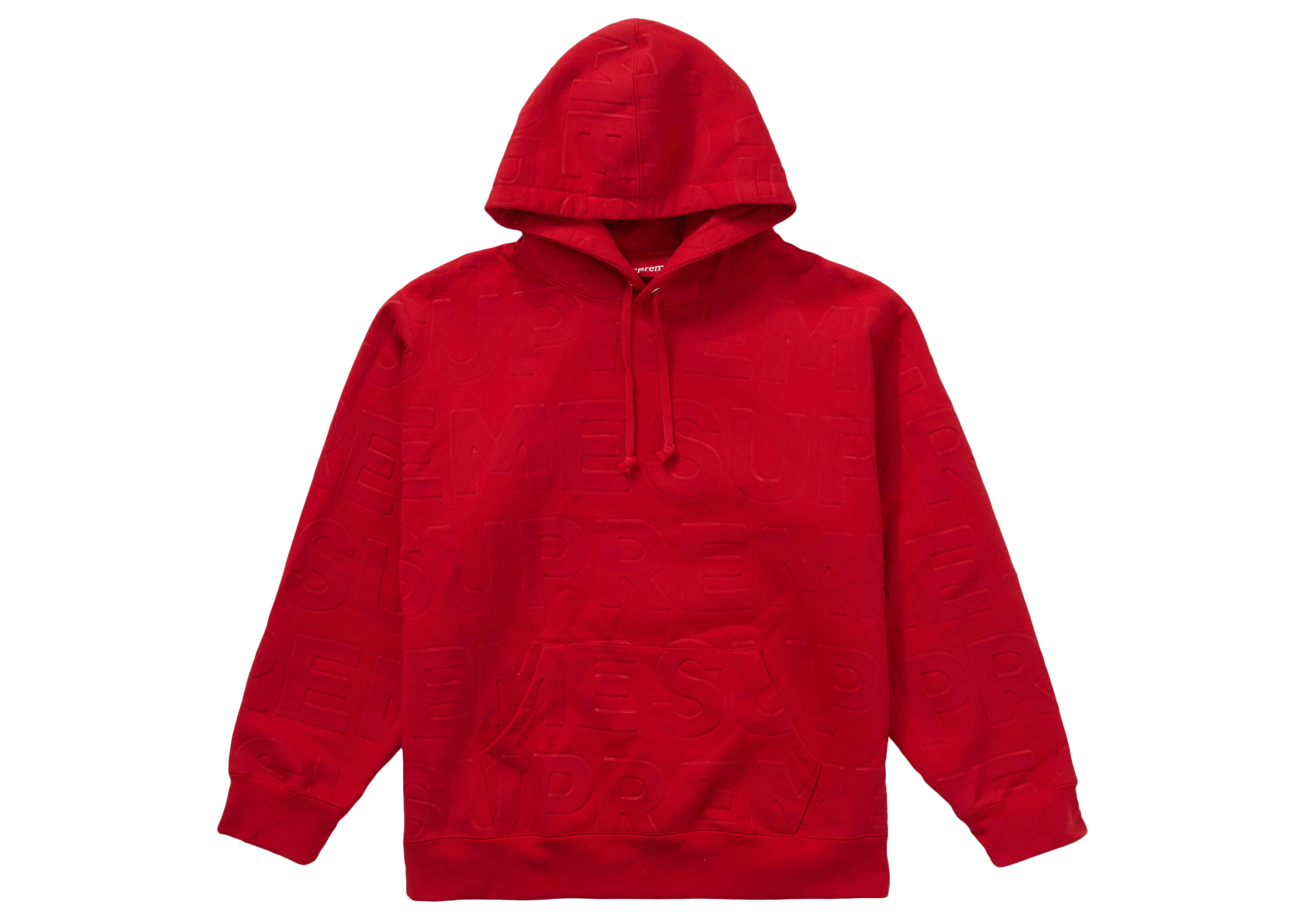 Supreme Embossed Logos Hooded Sweatshirt Red Men's - SS21 - US