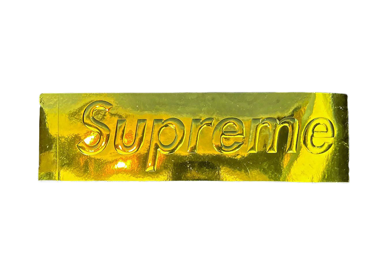 Supreme Embossed Metallic Gold Box Logo Sticker - FW22 - JP
