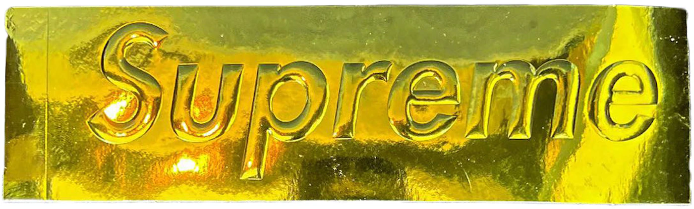 Brand Supreme Logo Sticker Louis Vuitton, Gold gun transparent