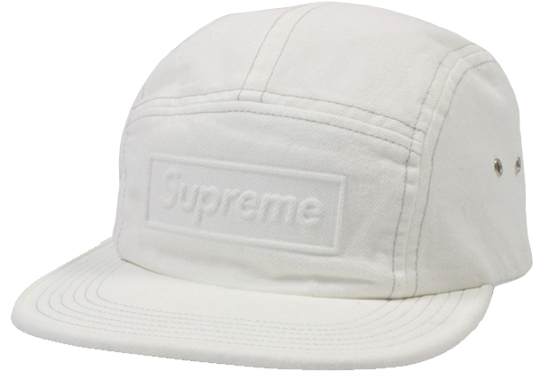 Supreme Embossed Stone Washed Camp Cap White - SS16 - JP