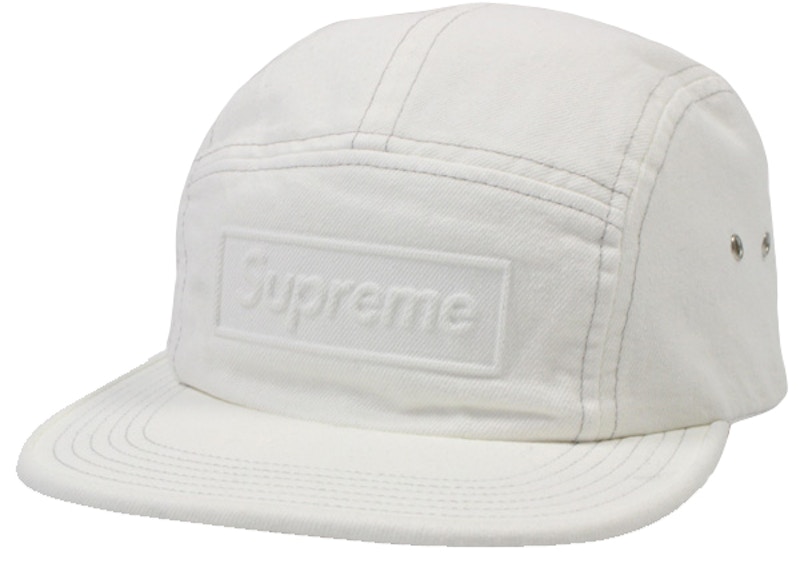 Supreme Embossed Stone Washed Camp Cap White - SS16 - CN