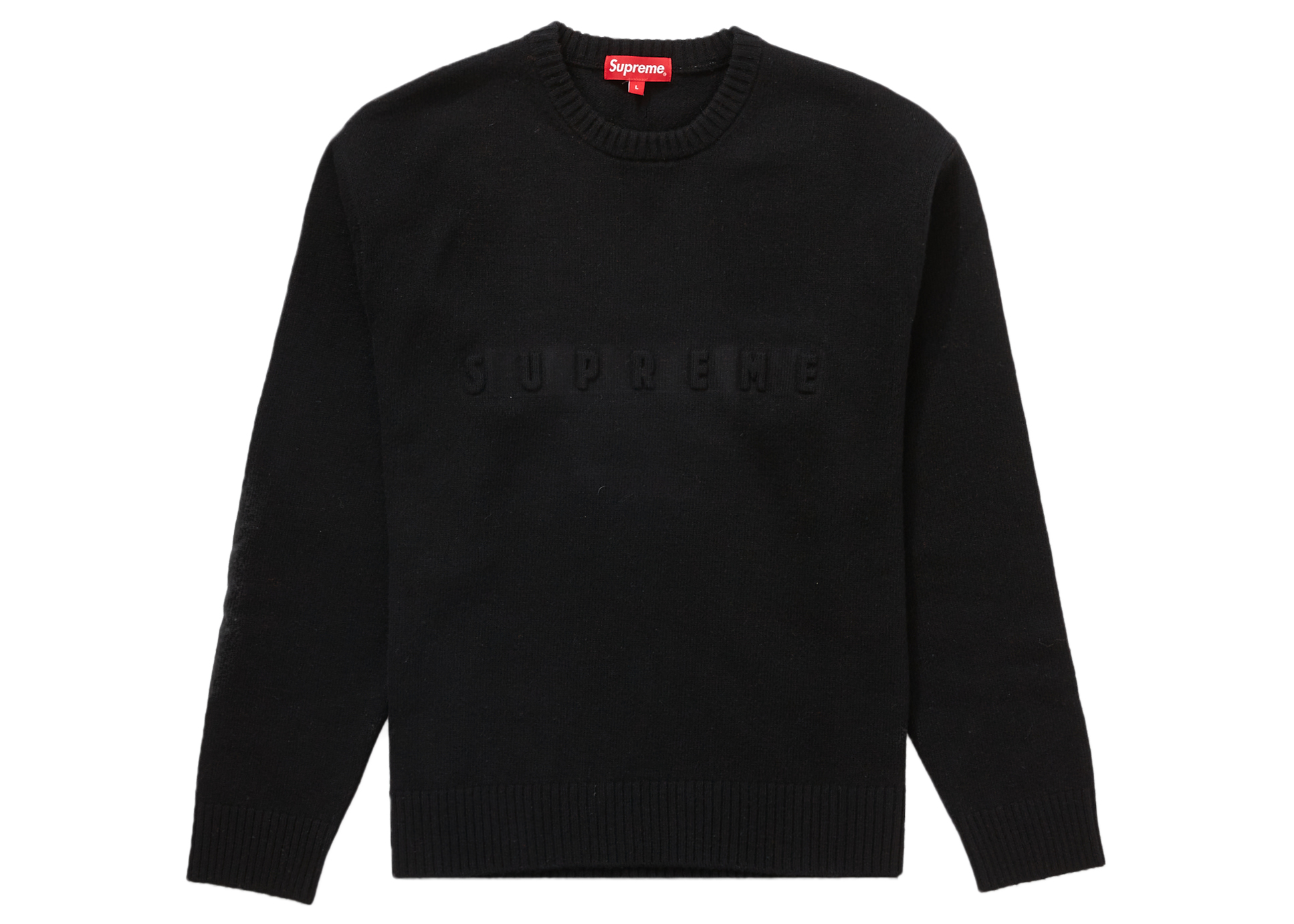 SUPREME Embossed Sweater Black XLファッション
