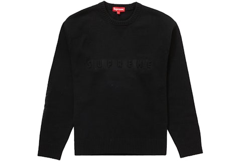 Supreme Suéter en relieve negro Hombre FW22 MX