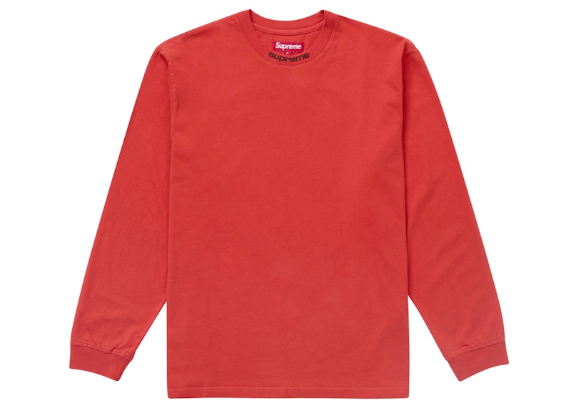 Supreme Embroidered Collar L/S Top Red Men's - FW24 - US