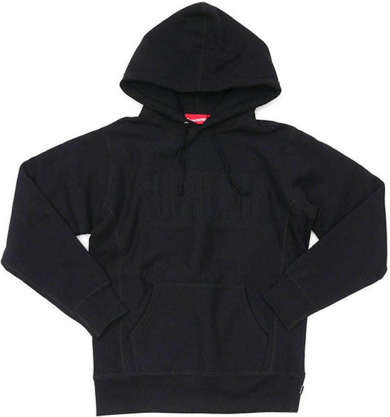 Supreme Embroidered Outline Hooded Sweatshirt Black Men's - FW16 - US