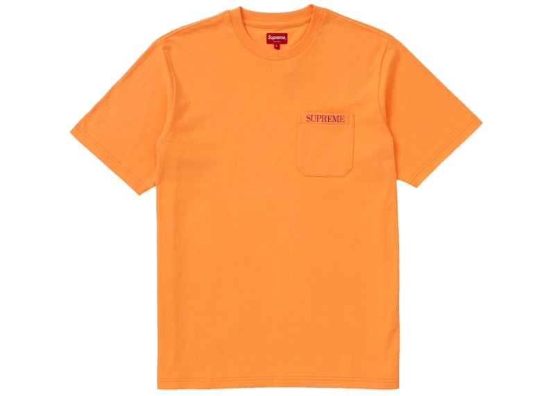 Supreme Embroidered Pocket Tee Fluorescent Orange