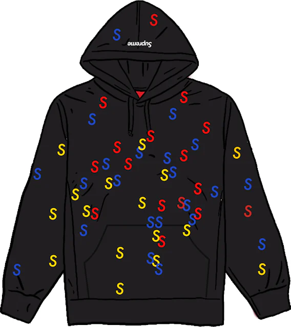 Supreme Embroidered S Hooded Sweatshirt Black Men's - SS21 - US