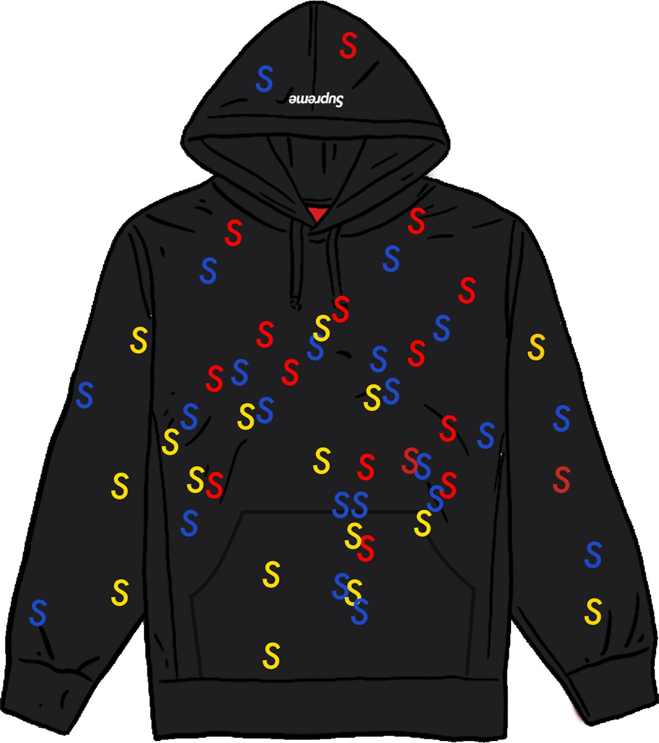 Supreme Embroidered S Hooded Sweatshirt Black Ss21