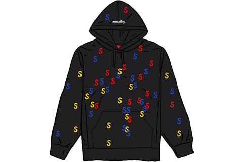 Supreme Embroidered S Hooded Sweatshirt Black Men's - SS21 - GB Supreme Embroidered S Hooded Sweatshirt Black Men's - SS21 - GB