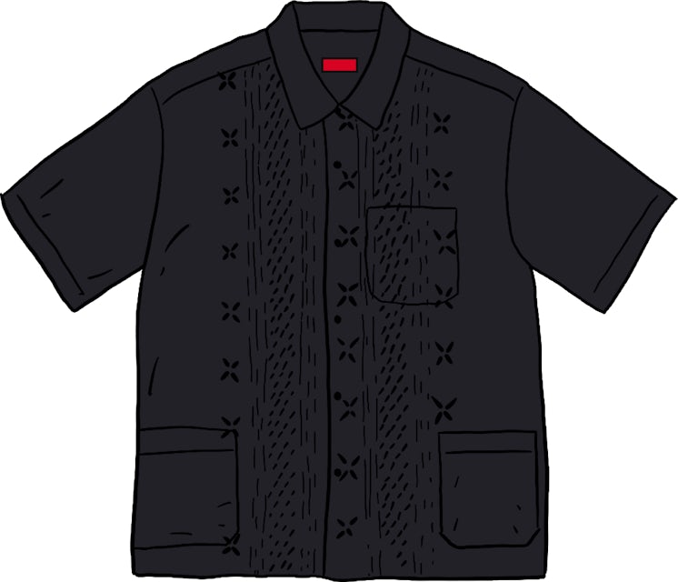 Supreme Embroidered S/S Shirt Black Men's - SS20 - US