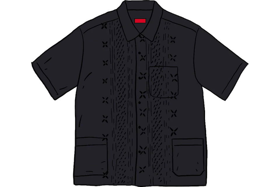 Supreme Embroidered S/S Shirt Black