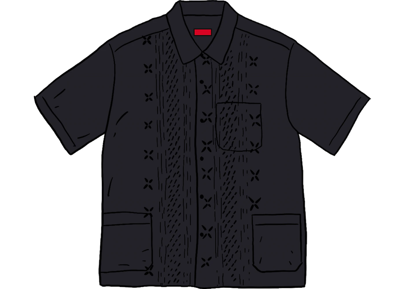 Supreme Embroidered S/S Shirt Black - SS20 Men's - US