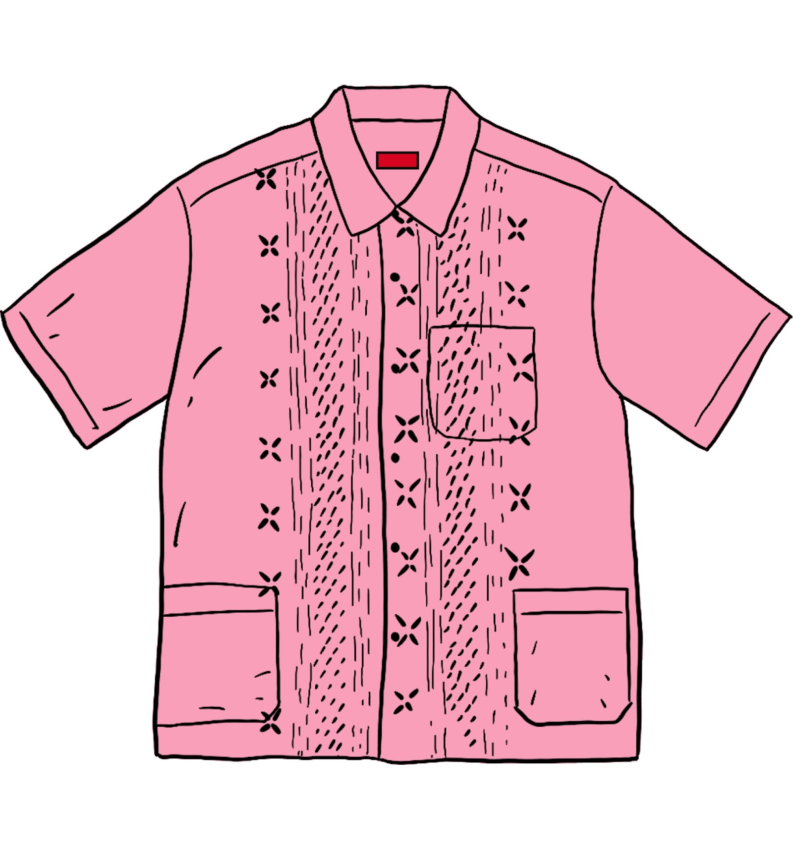 Supreme Embroidered S/S Shirt Dusty Pink - SS20 Men's - US