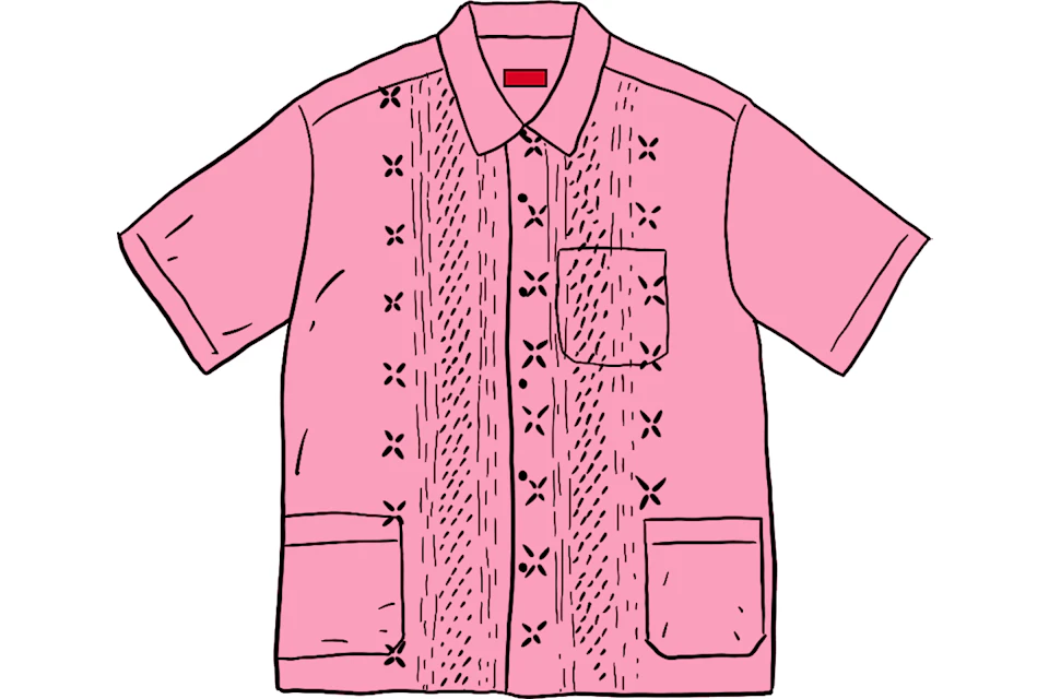 Supreme Embroidered S/S Shirt Dusty Pink