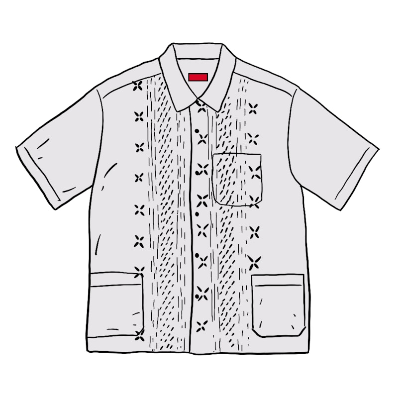 Supreme Embroidered S/S Shirt White