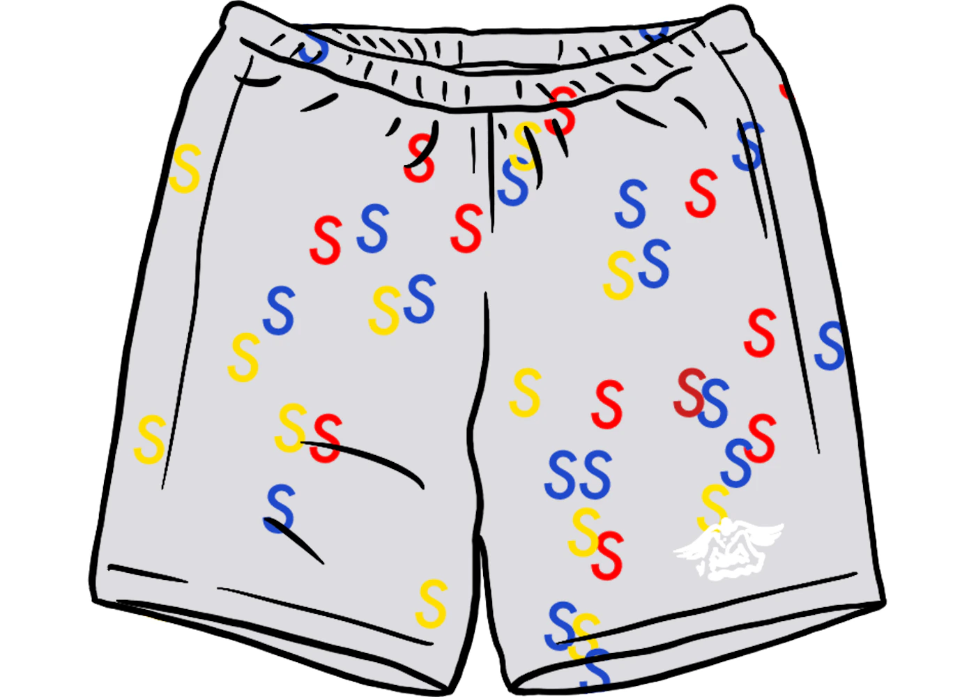Supreme Embroidered S Sweatshort Ash Grey