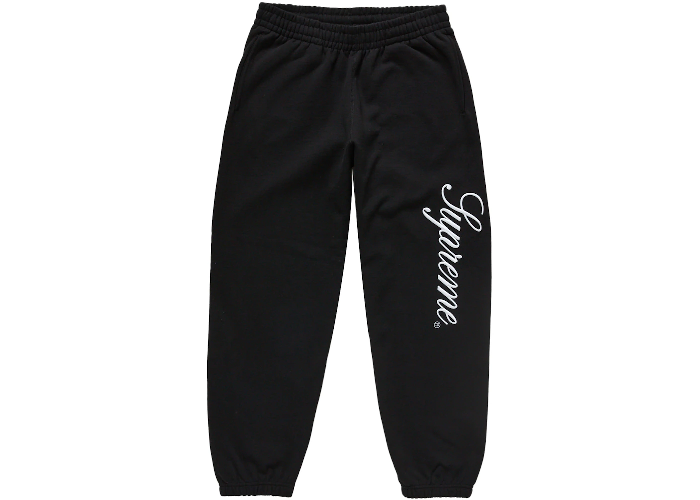 Supreme Embroidered Script Sweatpant Black Men's - FW24 - US