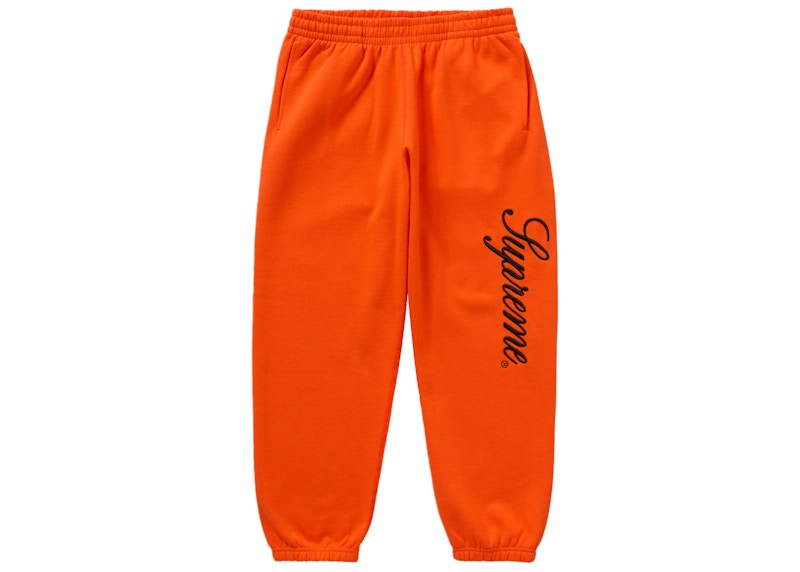 Pre-owned Supreme Men's Embroidered Script Sweatpant In Orange