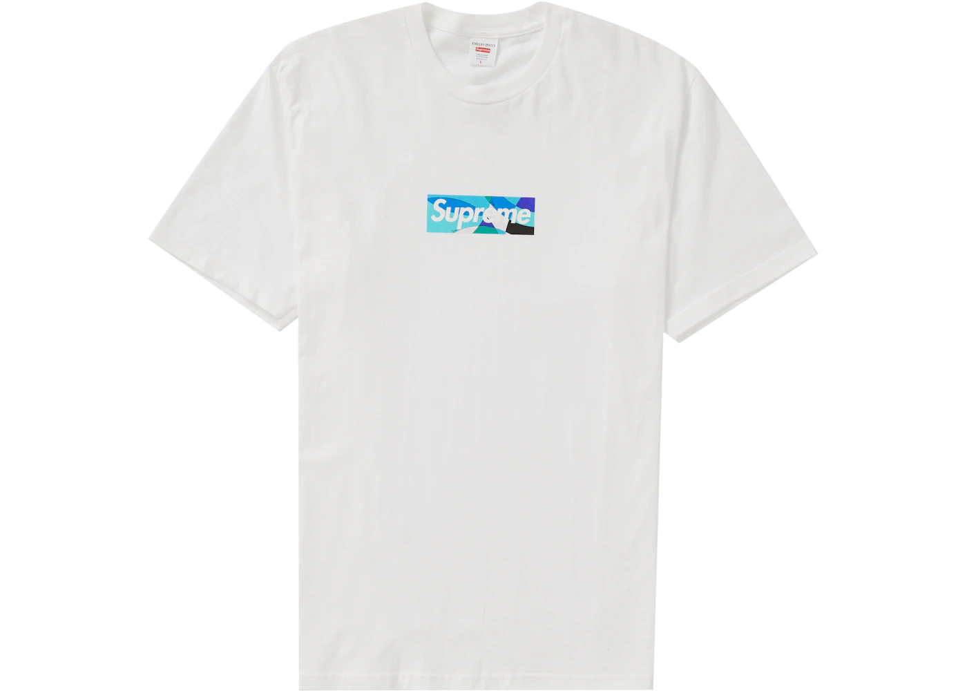Supreme Emilio Pucci Box Logo Tee White/Blue Men's SS21 US