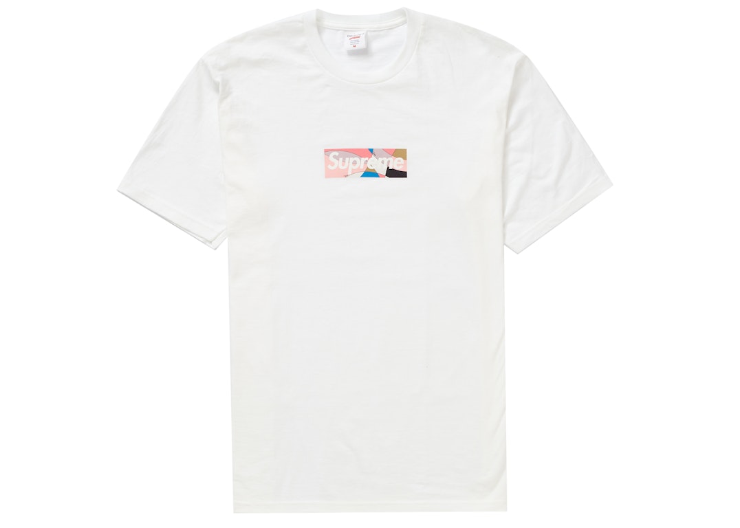 Pre-owned Supreme Emilio Pucci Box Logo Tee White/dusty Pink