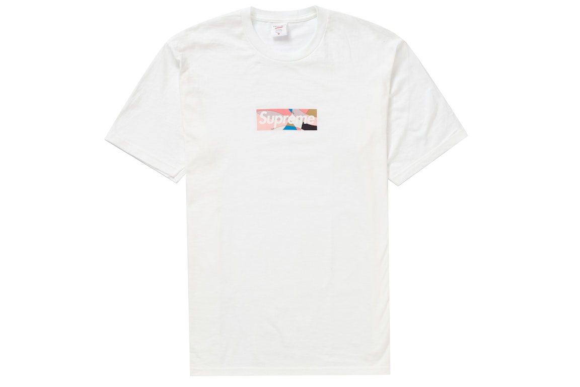 Pre-owned Supreme Emilio Pucci Box Logo Tee White/dusty Pink