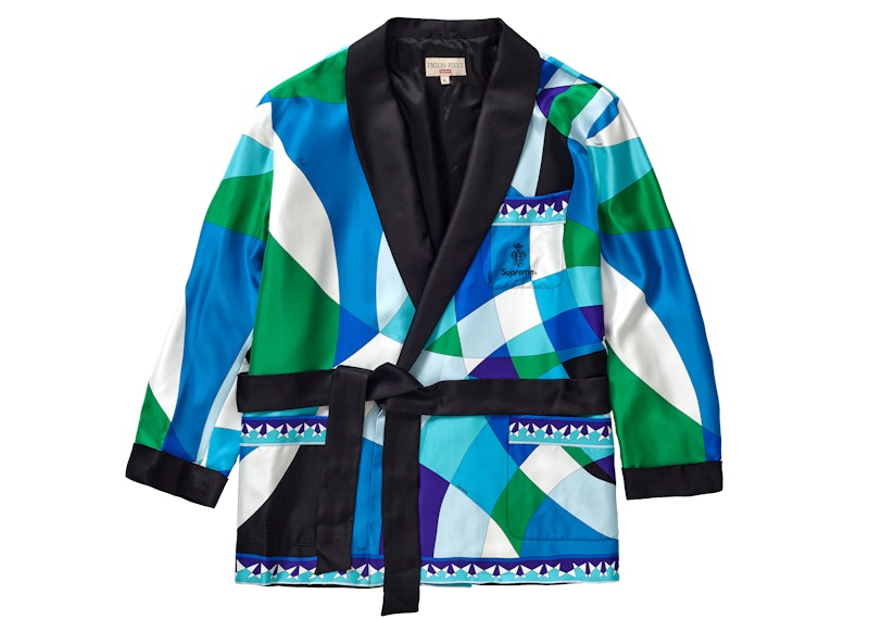 Supreme Emilio Pucci Silk Smoking Jacket Blue - SS21 メンズ - JP