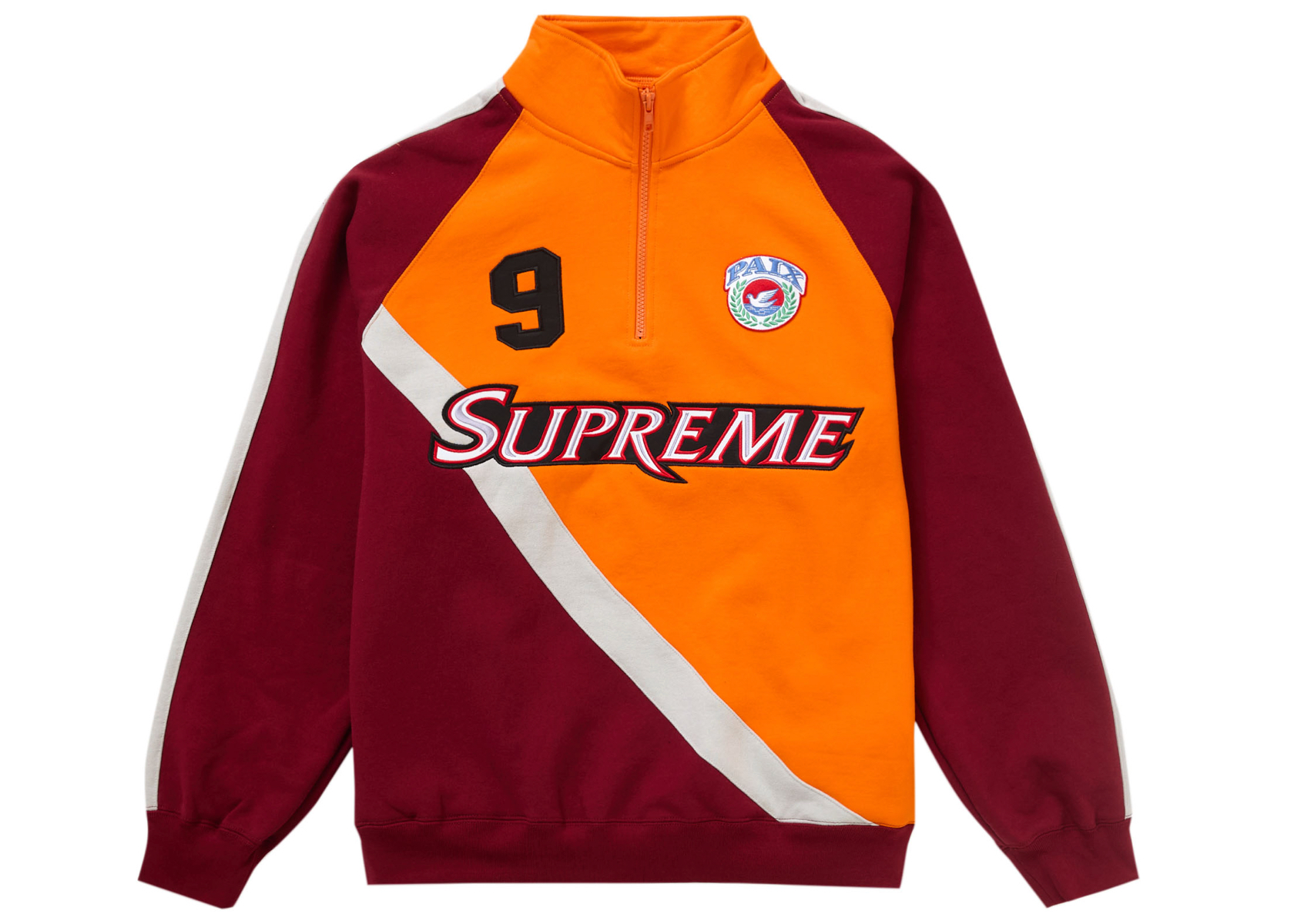 Supreme Equipe Half Zip Sweatshirt Dark Orange