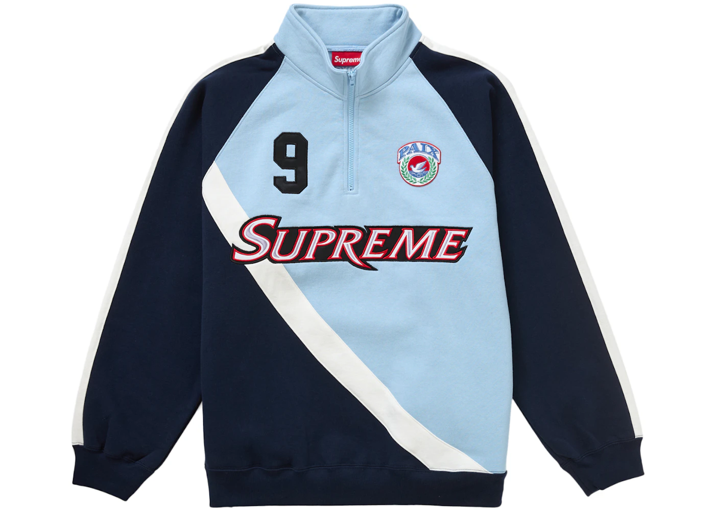 Supreme Equipe Half Zip Sweatshirt Light Blue Men's SS24 US